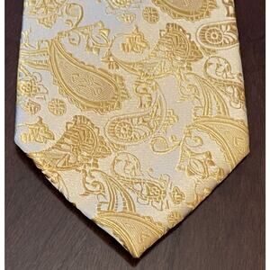 Hisdern Gold Hand Made Men’s Neck Tie Long